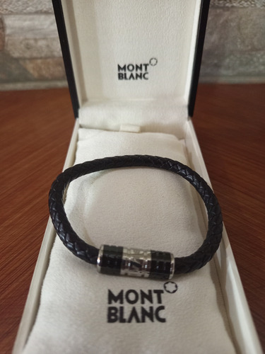 Pulsera Montblanc Meisterstuck Black Stell Leather Magnétic