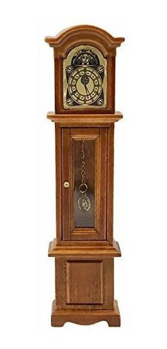 Dollhouse Miniature 1:12 Scale Walnut Reloj De Abuelo #