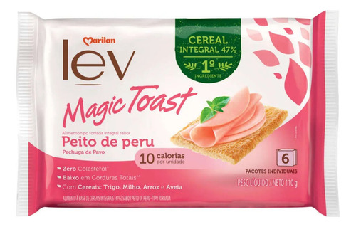 Torrada Lev Magic Toast Peito De Peru Marilan 110g