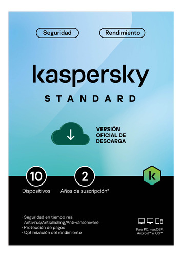 Licencia Antivirus Kaspersky 10 Equipos 2 Años Entrega Digit