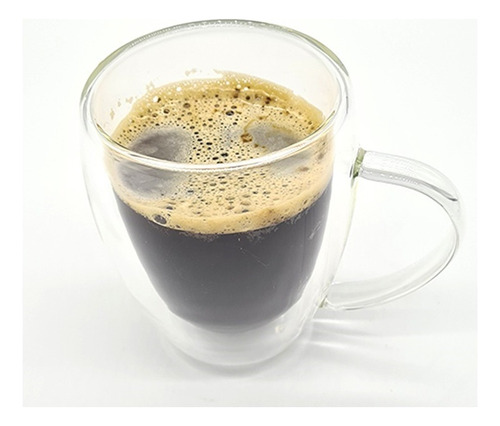 Imagen 1 de 5 de Vaso Doble Vidrio 350 Cc Con Asa Dsaza
