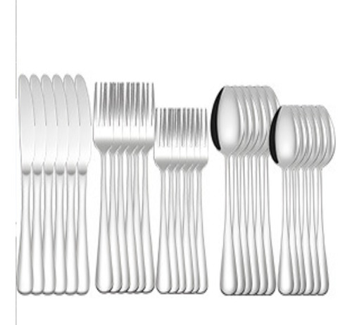 Juego De Cubiertos De Acero Inoxidable, 30 Piezas, Tenedor Y