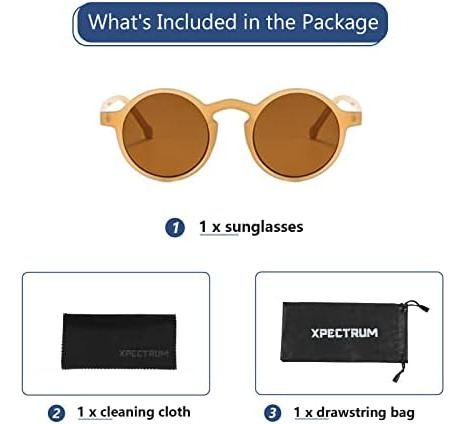 Xpectrum Gafas De Sol Redondas Pequeñas Unisex Hippie Marco
