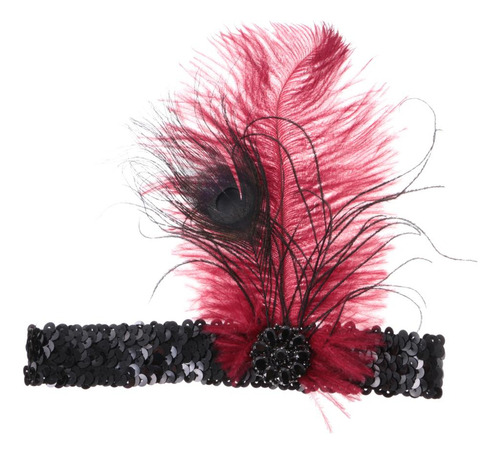 2 Diadema Con Lentejuelas De Cristal Con Plumas De 20