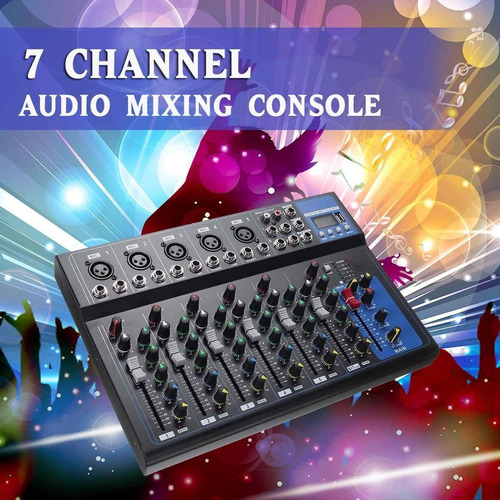Imagen 6 de 7 de Consola Mixer 8 Canales Ross F-7 Bluetooth Usb Phantom Power