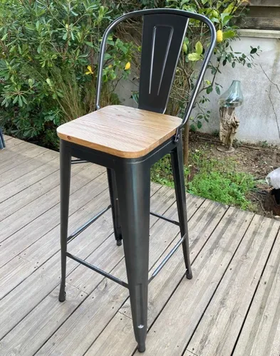 Set 2 Banqueta Taburete Tolix Respaldo Alto - Alto Impacto