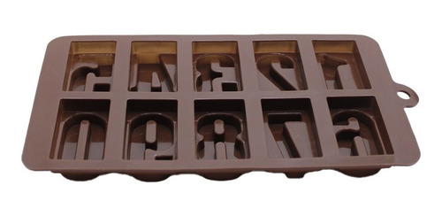 Molde De Silicon Para Chocolates Números Color Marrón