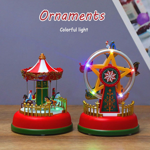 Brinquedo Musical De Carrossel Com Carrossel Giratório De Lu