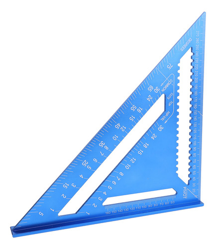 Regla De Aleación De Aluminio Azul Con Escala Métrica Imperi