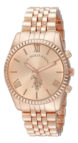 Reloj Mujer U.s. Polo Assn. Usc40060 Cuarzo Pulso Oro Rosa
