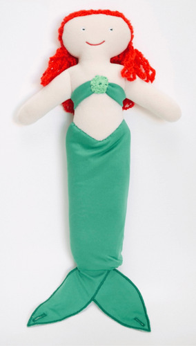 Muñeca Tela Trapo Sirena Nena Muñeco Infantil