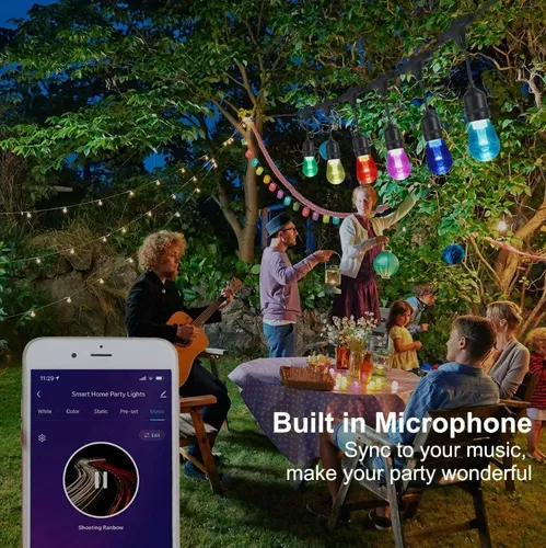 Guirnalda Led Rgb De Exterior, 10 Luces, 10 Mts, Wifi Y App