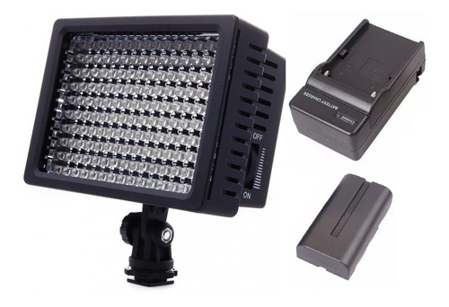 Imagem 1 de 11 de Iluminador Led 160 Wansen + Bateria + Caregador Nikon Canon