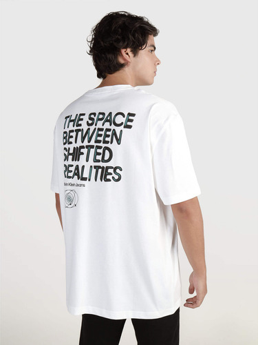 Polera Future Fade Slogan Blanco Calvin Klein
