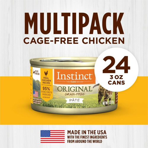 Instinct Comida Humeda Para Gato Sabor Pollo 12 Latas De 3oz