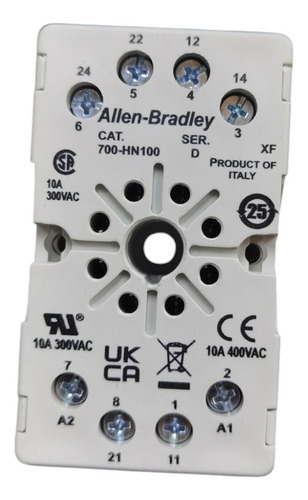 Base Allen Bradley 8 Pines, Para Relay 700-hn100, 10a 300v