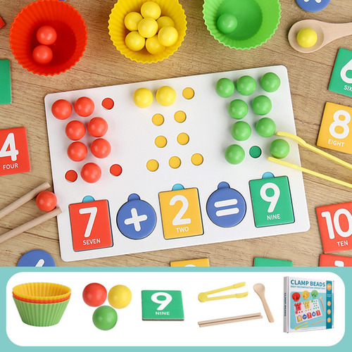 Juego De Cuentas Con Clip, Juguete Educativo Para Clasificar
