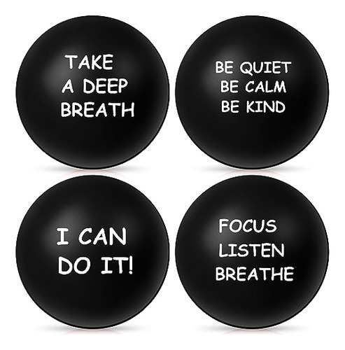 4 Pcs Motivational Stress Balls For Adults 2.5 Inch Str...