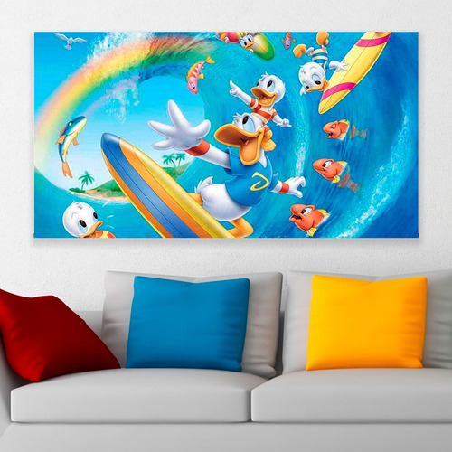 Cuadro Decorativo Pato Donald Sobrinos Disney Art 80x50cm