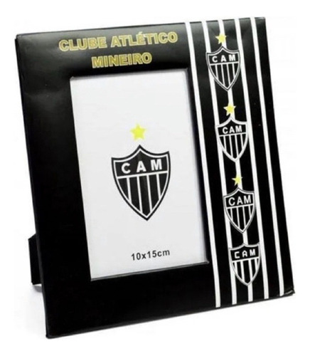 Porta Retrato Papelão Preto Atlético Mineiro Galo Foto 10x15