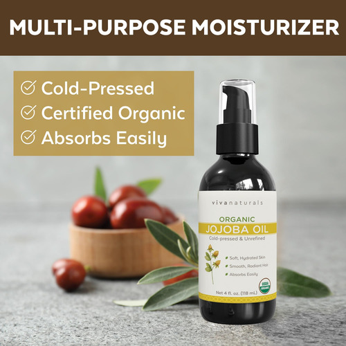 Aceite De Jojoba Orgánico Viva Naturals Presado Puro En Frío