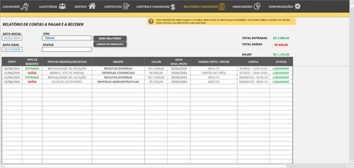 Planilha Controle De Aluguel Imobiliárias