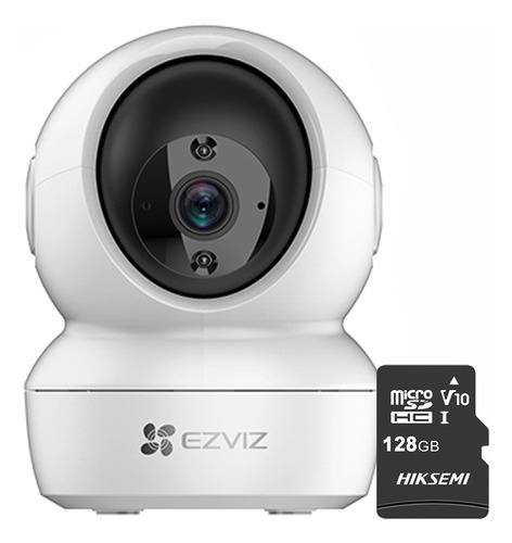 Kit Cámara De Seguridad Ezviz Modelo C6n-PLUS-128 Almacenamiento Microsd 128GB, Wireless Inalambrica 2mp Visión Nocturna Incluida Con Movimiento Ptz C6N Y Audio Bidireccional