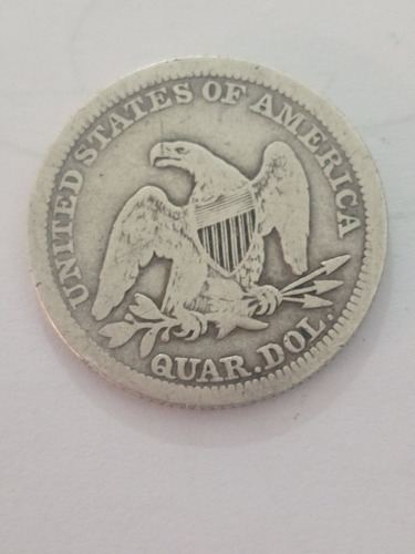 Moneda De Coleccion De 25 Centavos De 1857