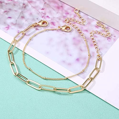 Iefwell Pulseras De Oro Delicadas Para Mujer, Cadena De Esla