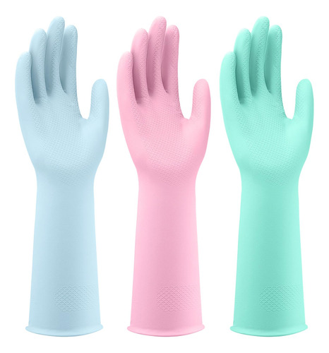 Fcttd Guantes De Goma Para Lavar Platos Para Cocina, 3 Pares