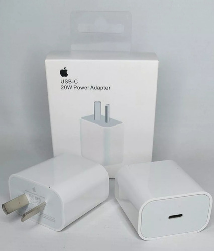 Cargador apple 20w USB-C para iPhone A2305 color Blanco