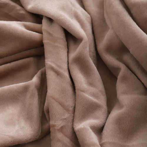 Frazada Flannel De Piel Queen Size Classic Super Suave Liso Beige