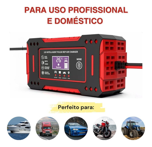 Carregador Bateria 12v Até 100 Amperes Carro Moto Caminhão
