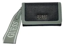 Comprar Billetera Guess Billetera Mujer Con Diseño Liso Color Gris Con Verde - 11cm X 17cm X 4cm