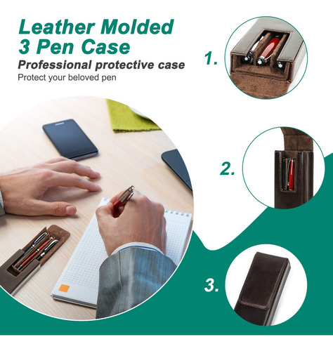 Estuche De Piel Para Bolígrafos, Material De Oficina Para El