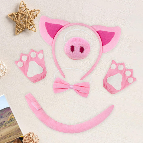 Pig Costume Set Accessories Dress Up For Party With Gloves