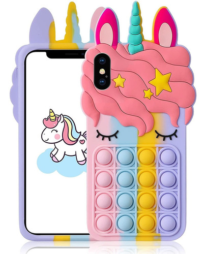 Funda Para iPhone XS Max, Diseno Pony/con Burbujas