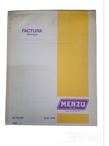 Formulario Factura Con Iva X 40 Hjs. Vintage
