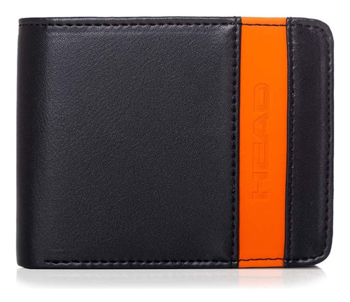 Billetera Head Oficial 26990 Ecocuero Pu Combinado Unisex Negro Liso