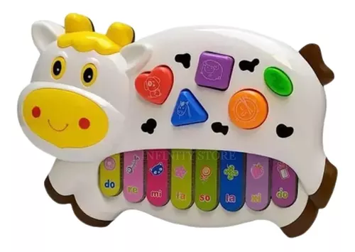 Teclado Piano Infantil Menino Menina Luz Som De Bicho Animal no Shoptime