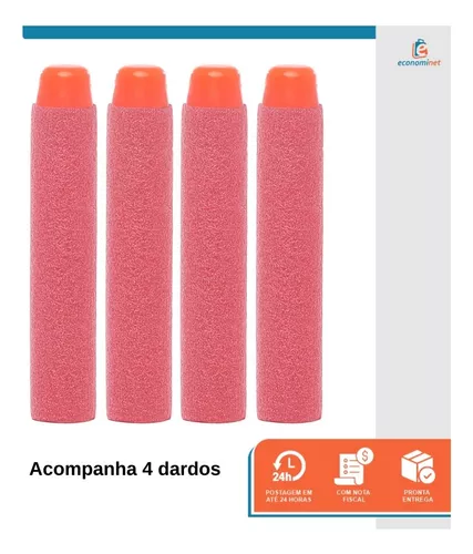 Arma Lançadora de Dardos Tipo Nerf Fit Azul com 4 Dardos Hero Baby Style