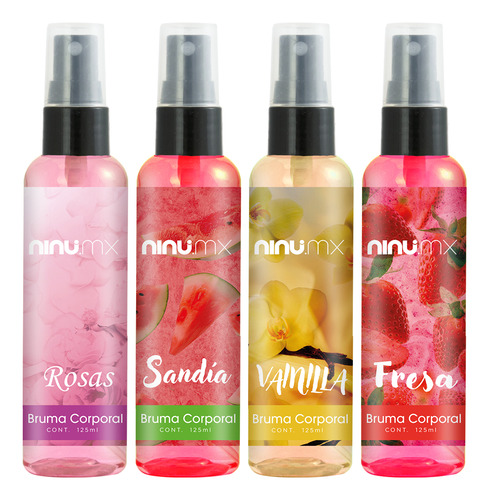 Set 4 Body Mist Ninu 125ml C/u Aroma Para Mujer Volumen De La Unidad 125 Ml