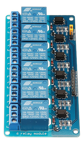 Modulo Relay Rele 6 Canales Optoacoplado 12v Low Bajo Nivel