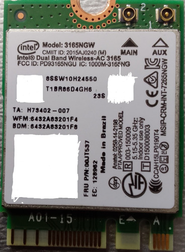 Placa Wifi Para Notebook Lenovo Ideapad 320-15iap 3165ngw