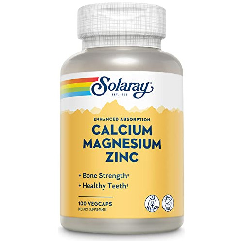 Solaray Calcium Magnesium Zinc Suplemento, Con Cal Uob8w