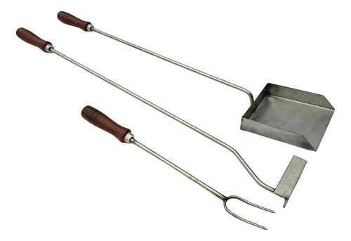 Accesorios P/parrilla Palita Atizador Tenedor Acero Inox