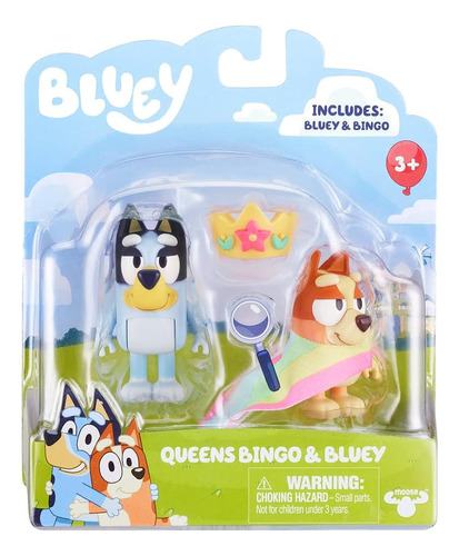 Bluey Queens Official Collectable Character 2 Figure Set Fea