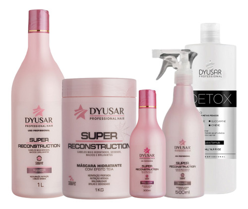 Kit De Reconstrução Super E Shampoo Desintoxicante De 500 Ml