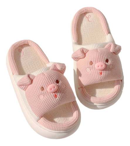 Chanclas De Algodón Piggy Rosa Muebles Pareja