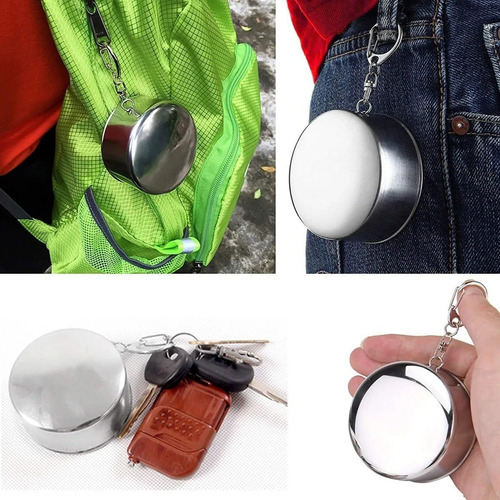 Imagen 5 de 5 de Vaso Plegable Telescopico Grande 240 Ml Camping Colegio